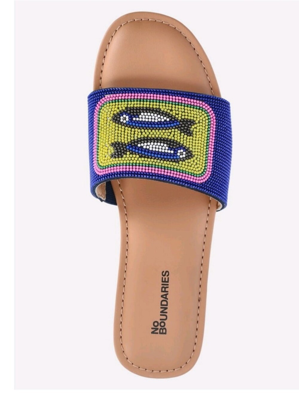 No Boundaries Women's Beaded Slide Sandals